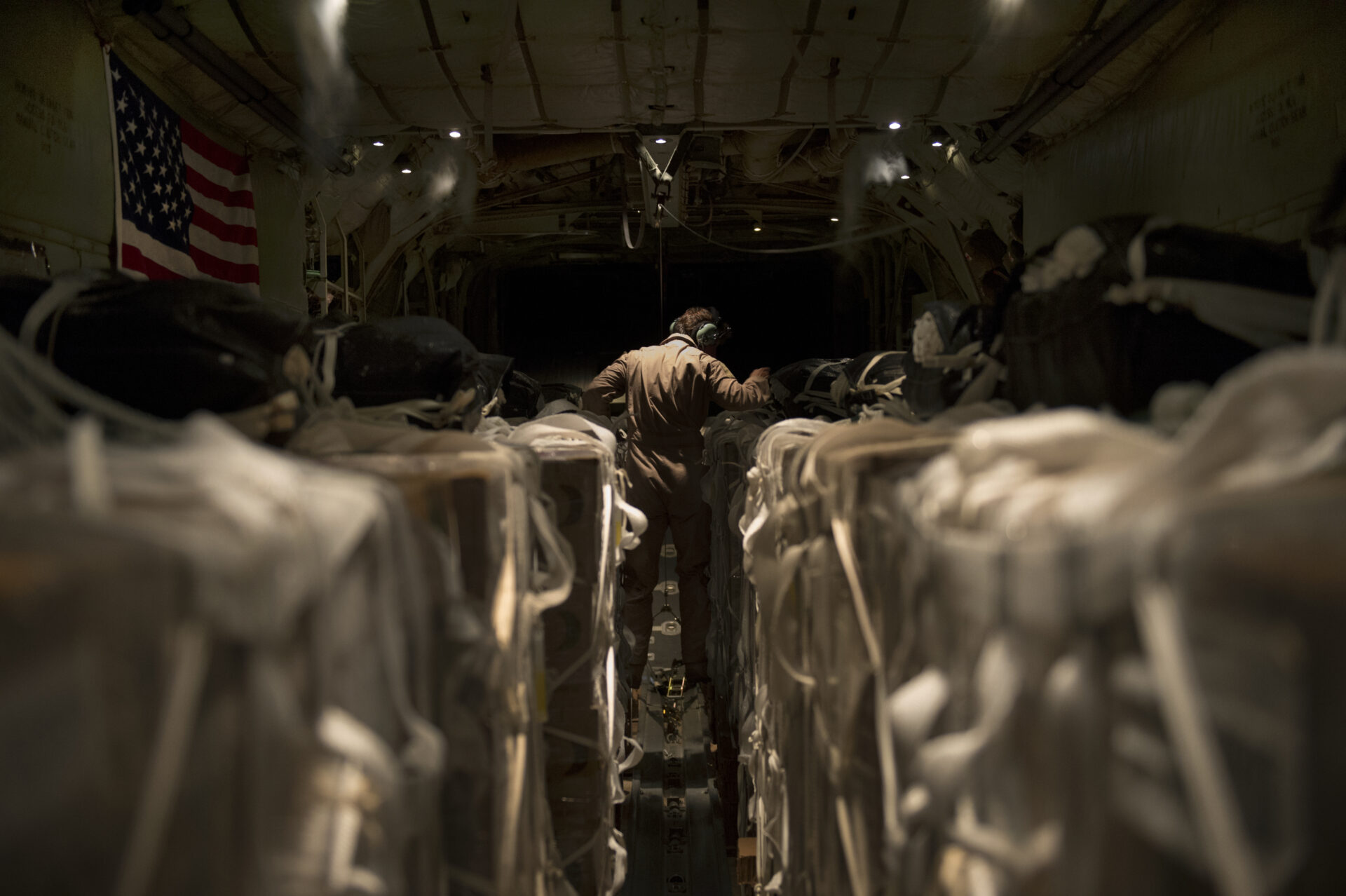 C-130 Hercules humanitarian airdrop over Iraq