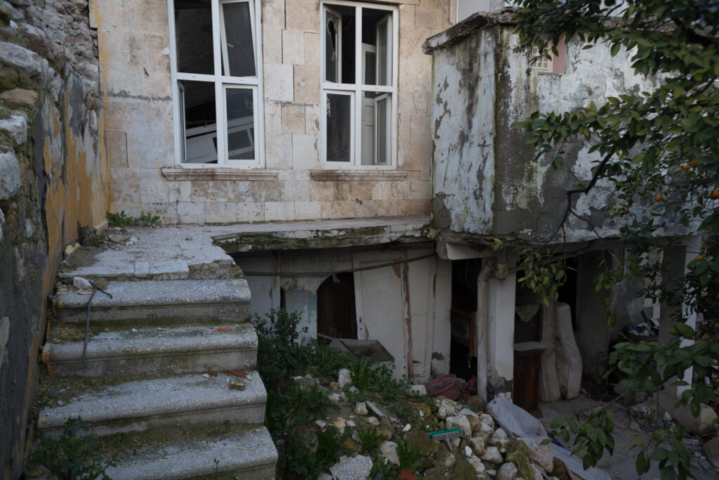 The spot where he found his children trapped beneath rubble (Kyriakos Finas)