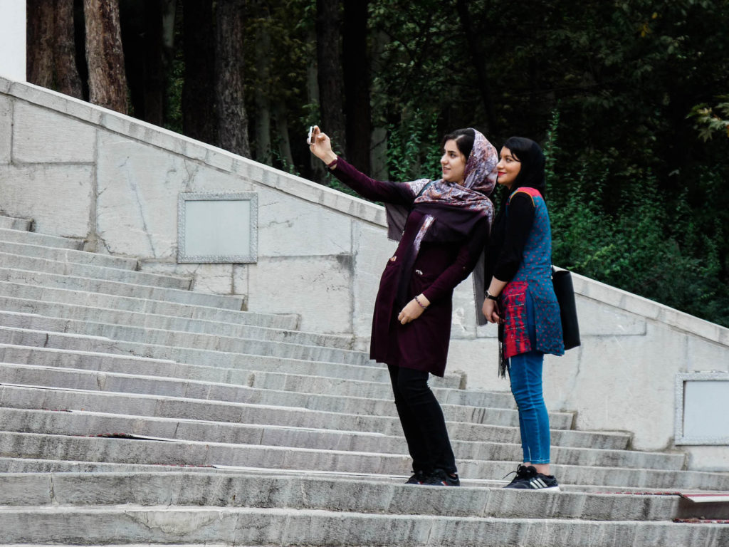young women in the park in Iran