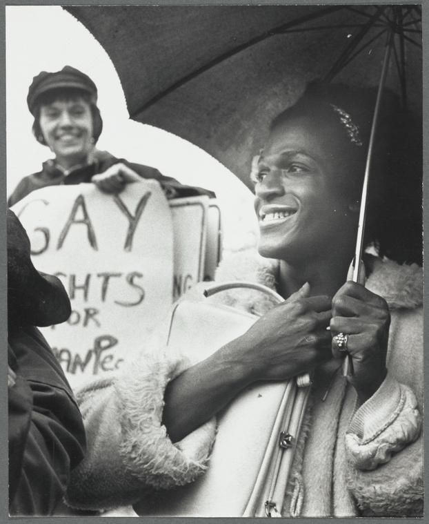Kady Vandeurs and Marsha P. Johnson at gay rights rally at City Hall from the New York Public Library, Digitals Collection