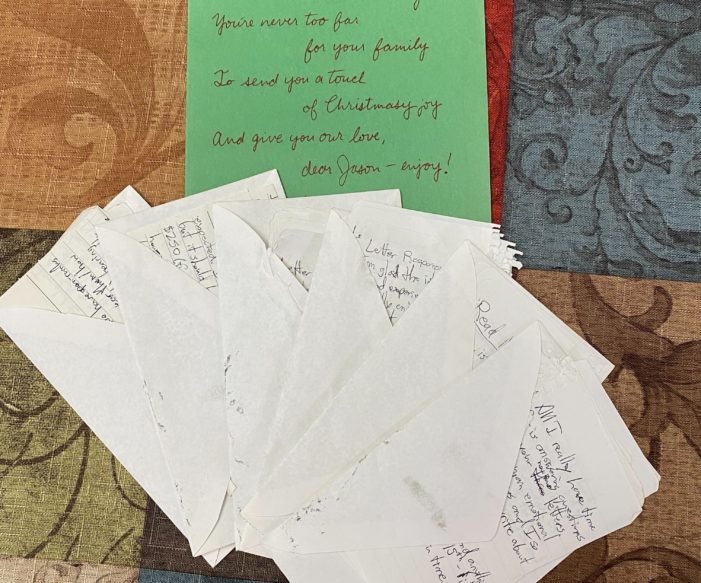 The stack of letters they wrote to each other during the separation.