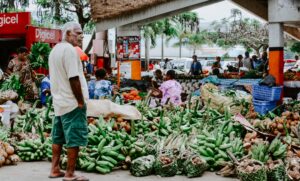 man, market, Pacific Islands
