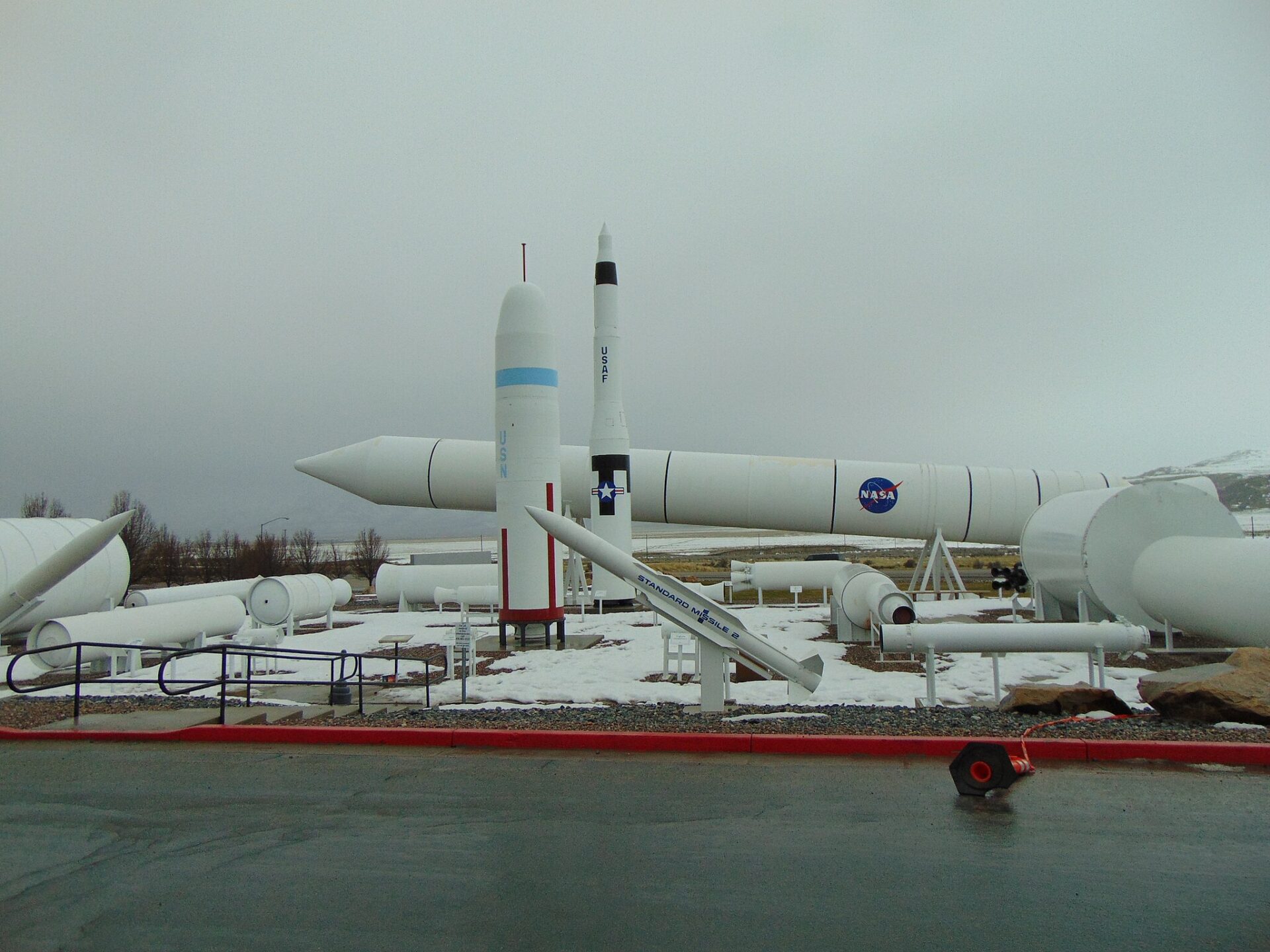 A photo of the Northrop Grumman Rocket Garden in eastern Box Elder County, Utah, on Feb. 17, 2017 (Errant Knight/Wikimedia Commons)