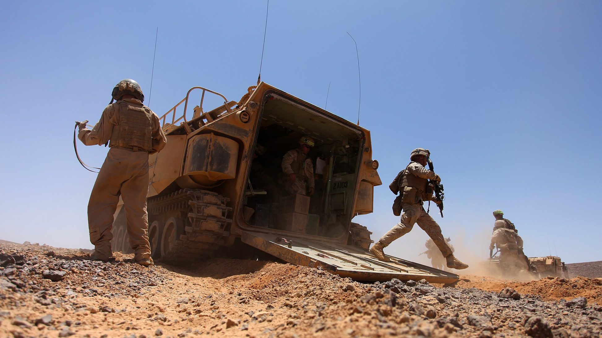 US Marines participate in Eager Lion, a multinational military exercise, in Jordan in 2015 (Austin Lewis via Wikimedia Commons)