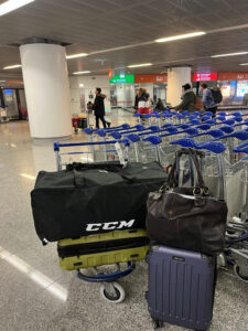 Luggage trolley at aeroport