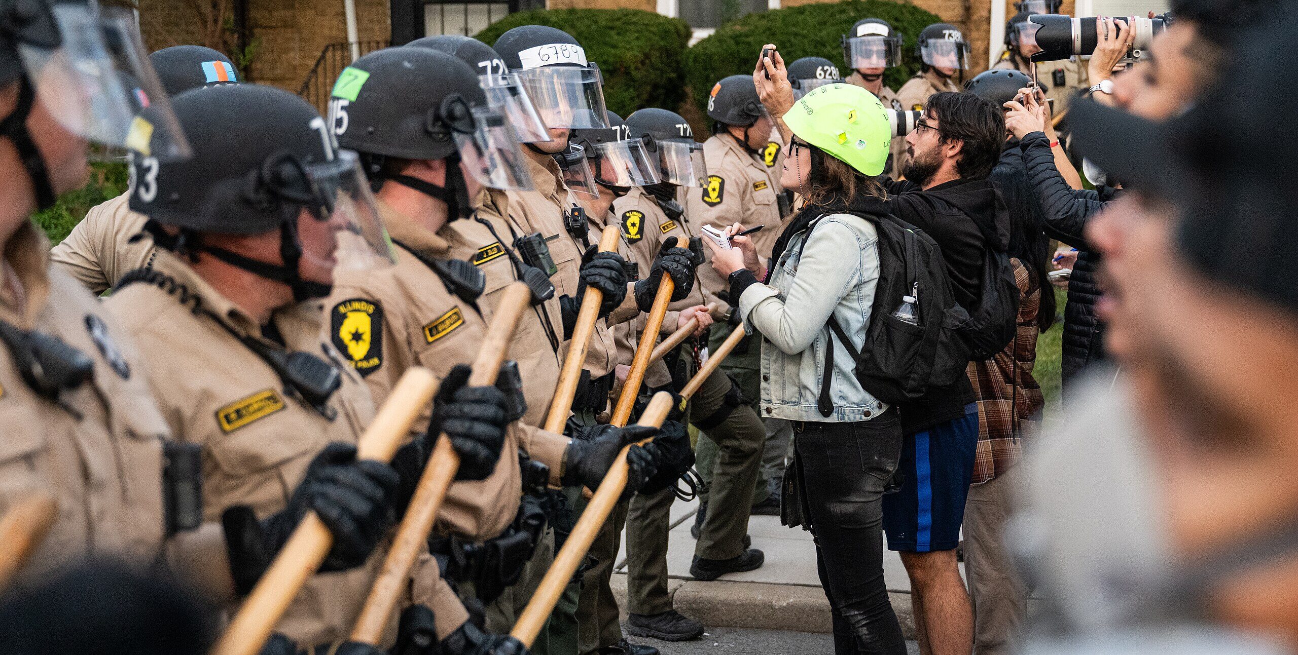 On Oct. 11, 2025, Chicago protesters faced off with law enforcement during demonstrations against ICE and Operation Midway Blitz (Paul Goyette/Wikimedia Commons)