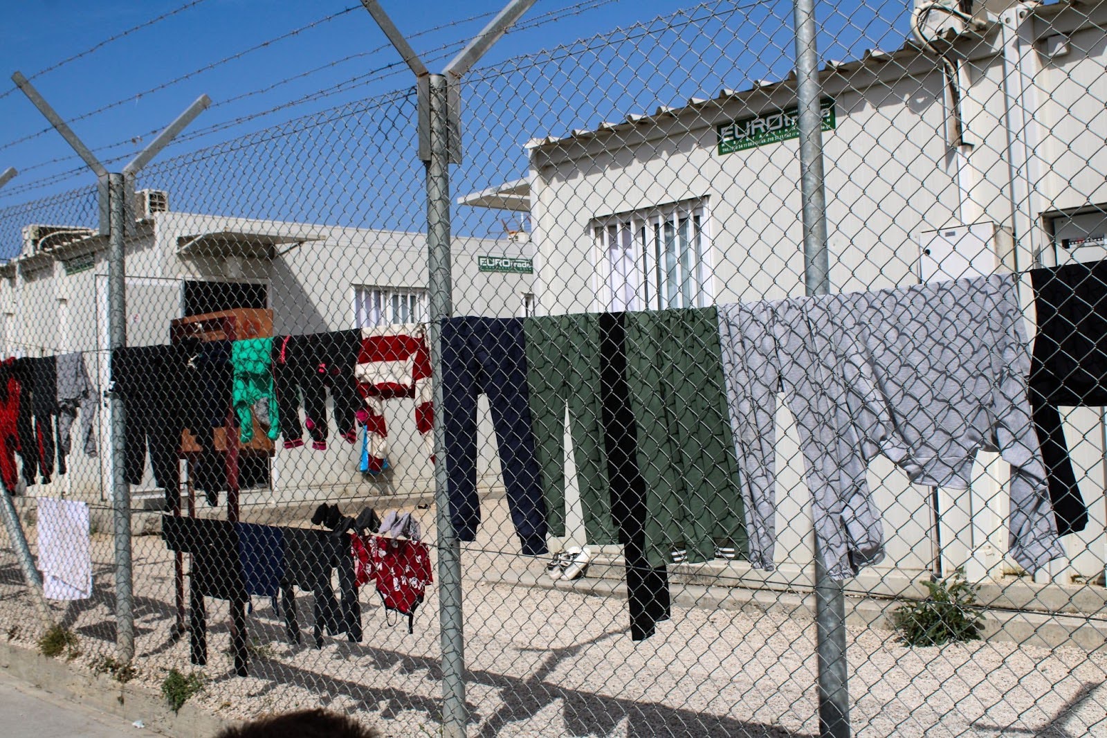 Pournara reception center on the outskirts of the Cypriot capital, Nicosia, where migrants are transferred once they arrive to the island (Hanna Davis)