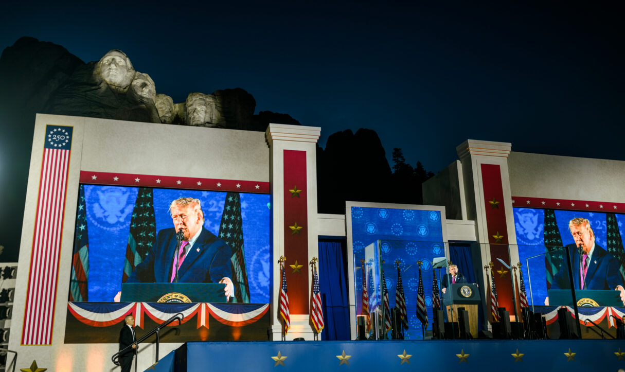 President Donald J. Trump delivers remarks at the Fourth of July celebration at Mount Rushmore National Memorial, July 3, 2026, in Keystone, South Dakota (Daniel Torok/White House/Wikimedia Commons)