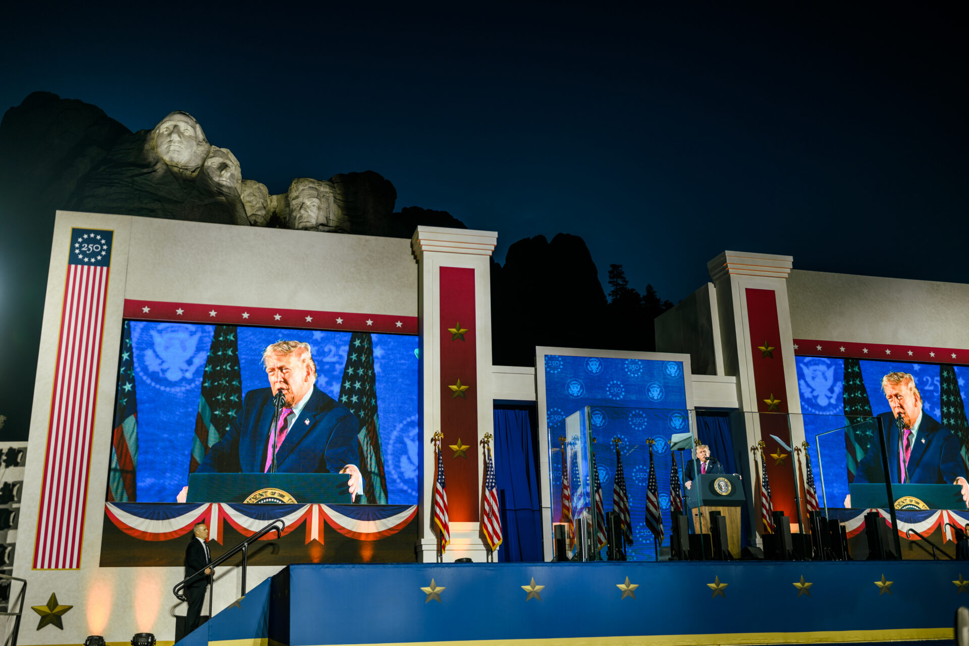 President Donald J. Trump delivers remarks at the Fourth of July celebration at Mount Rushmore National Memorial, July 3, 2026, in Keystone, South Dakota (Daniel Torok/White House/Wikimedia Commons)