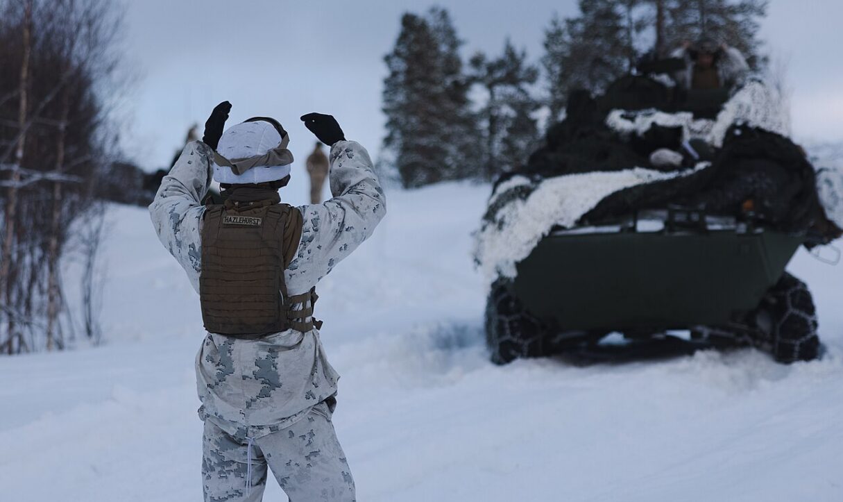 US Marines conduct a joint training exercise with Norweigian military in Norway in February 2025 (Antonino Mazzamuto/US Marine Corps/Wikimedia Commons)