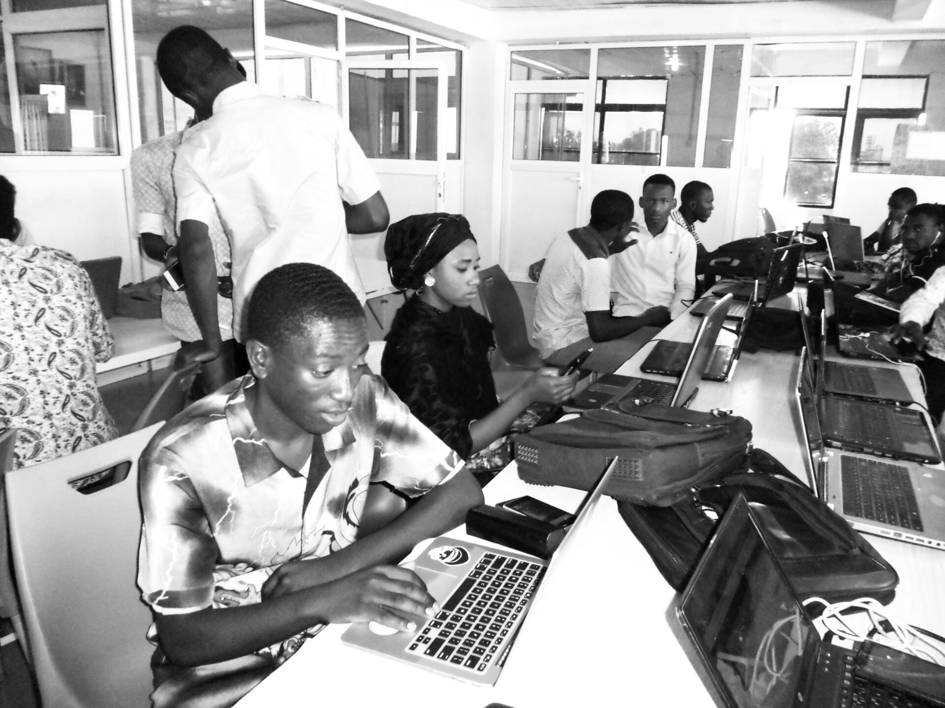 Young Africans working on computers