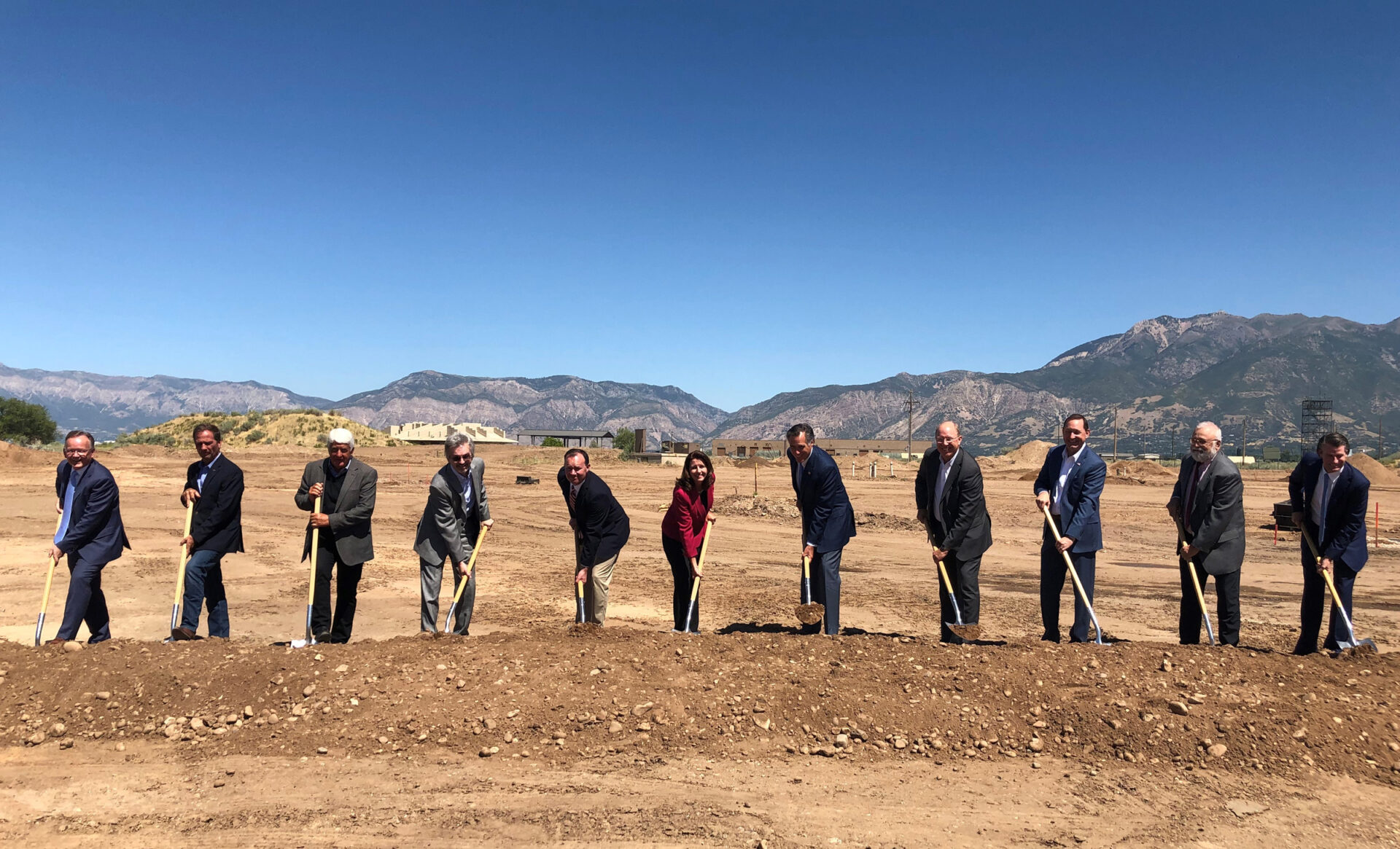 A handout photo shows Northrop Grumman celebrating breaking ground on a new facility in Utah in 2019 (Northrop Grumman)