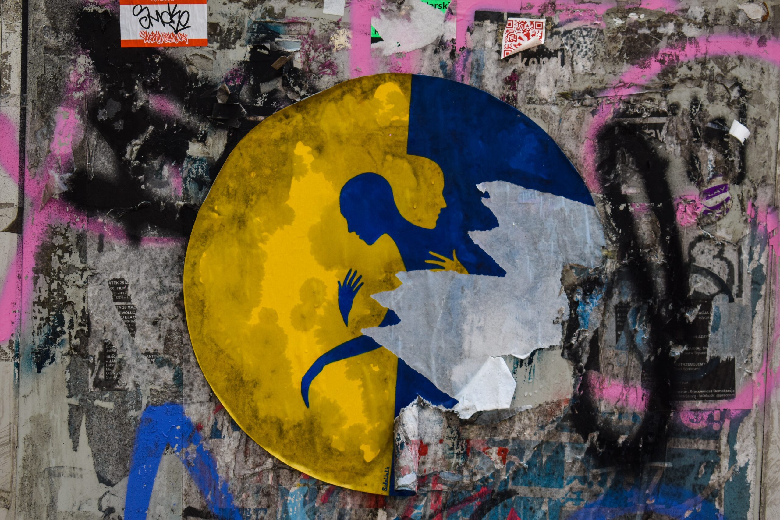 Graffiti of a ukraine flag