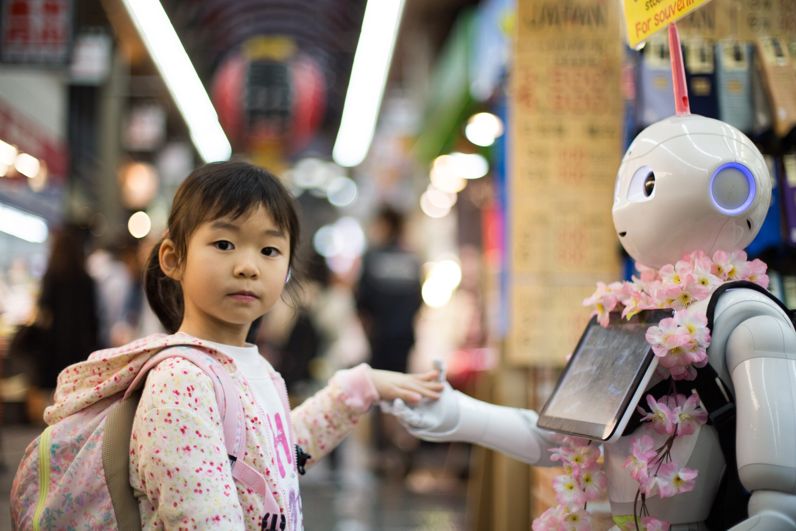 A girl and a robot