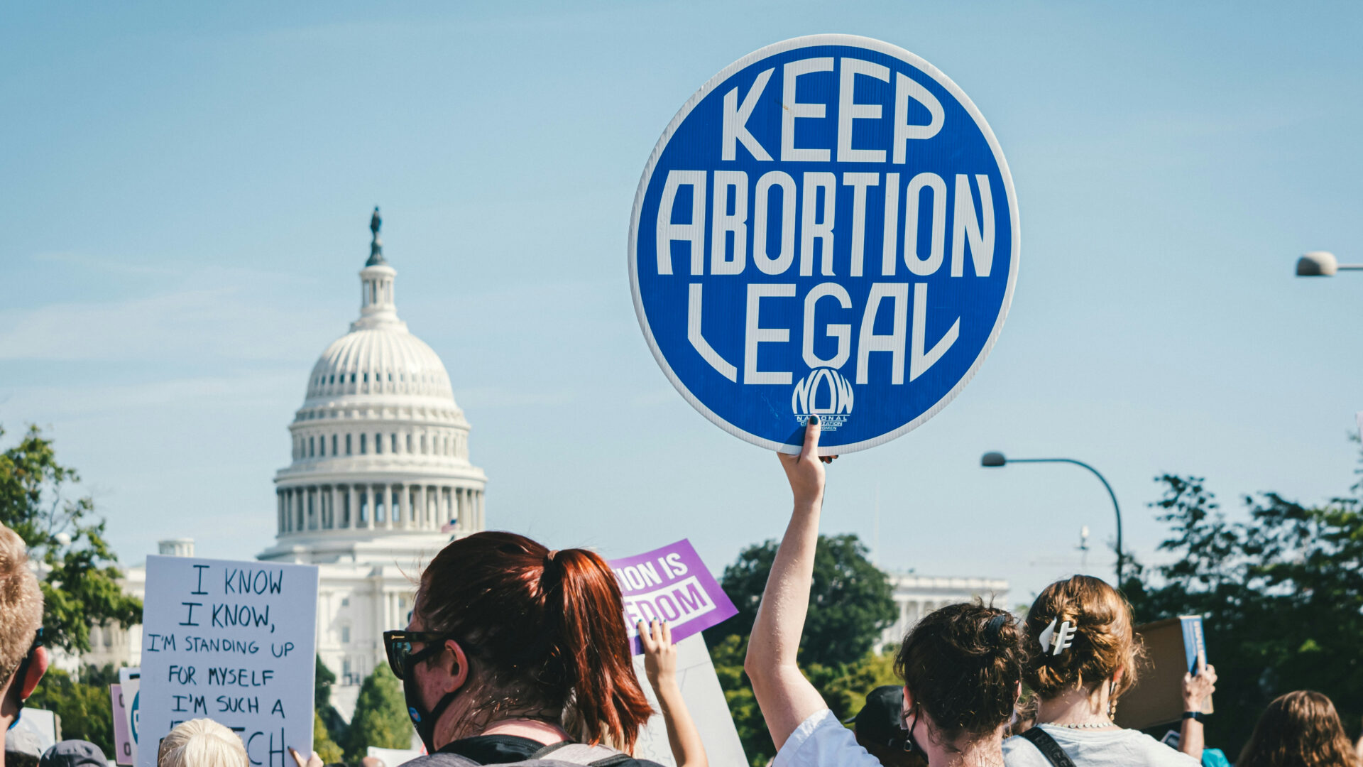 A photo of a protest for abortion rights in Washington, DC, published on Oct. 4, 2021 (Gayatri Malhotra via Unsplash)