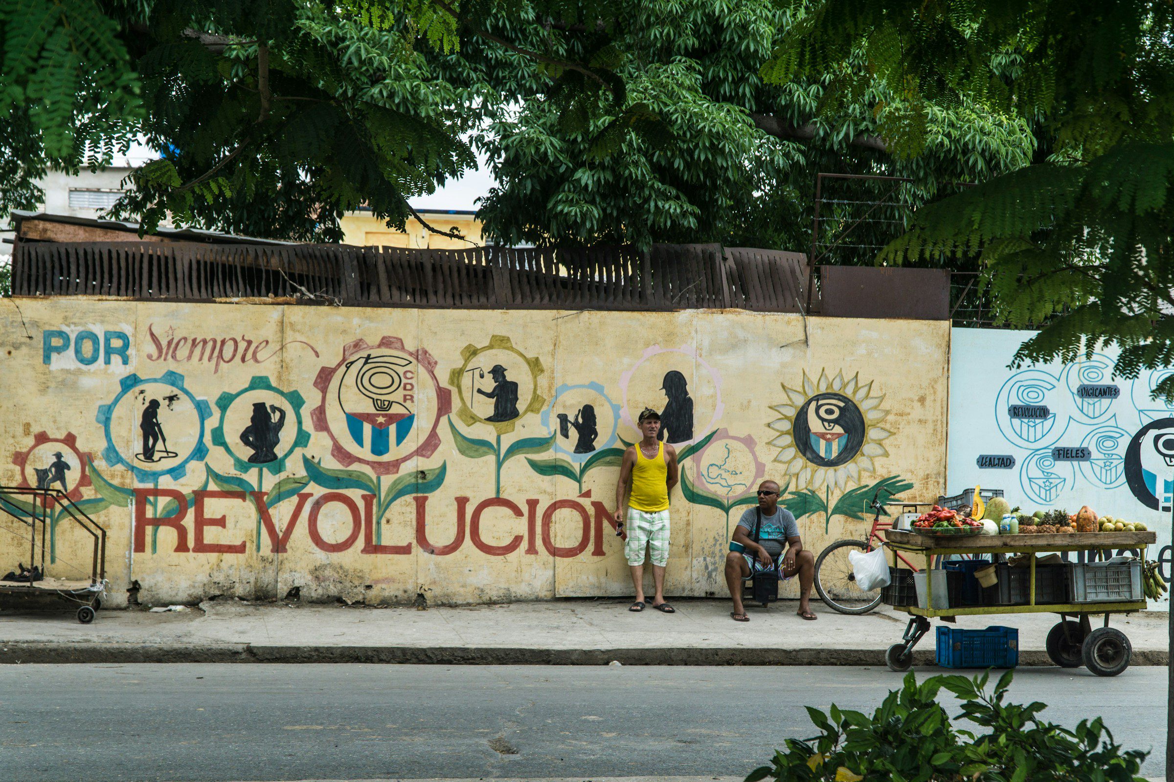 A street mural in Cienfuegos, Cuba, says "Revolution forever," photographed in 2018 (Guille Alvarez/Unsplash)