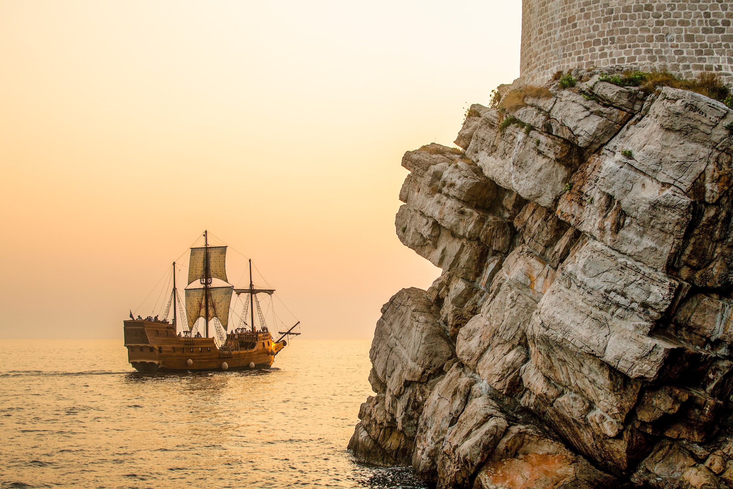 a boat sailing on water