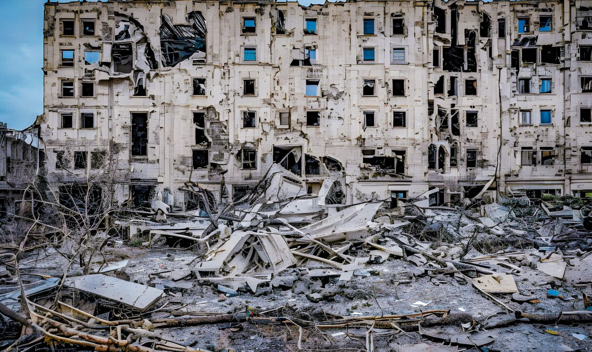 A photo published in June 2023 shows a destroyed building in Ukraine (Jade Koroliuk/Unsplash)