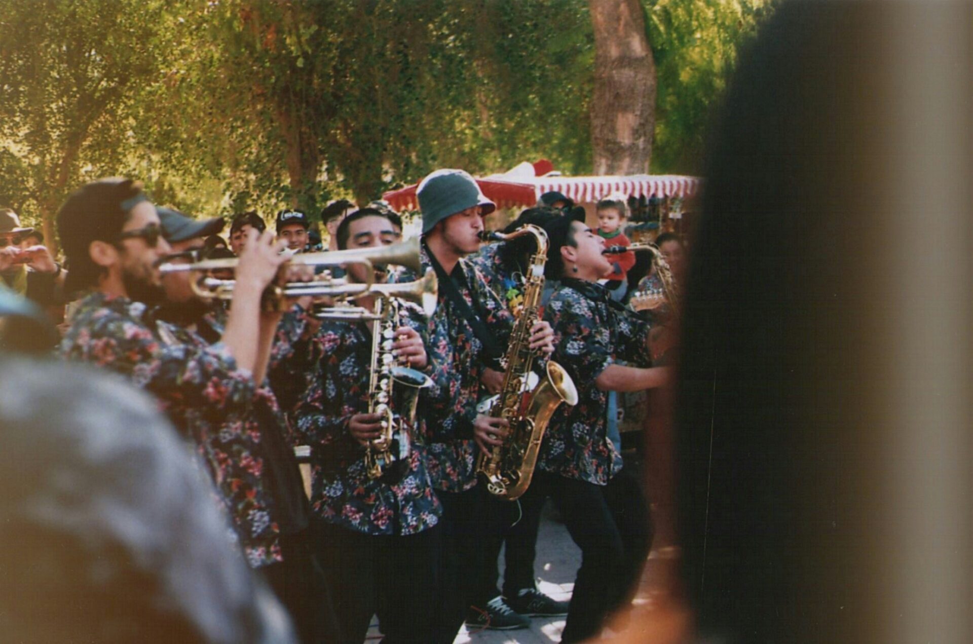 A photograph of musicians playing saxophones on the streets in Vicuña, La Serena, Chile (Jael Rodriguez via Unsplash)