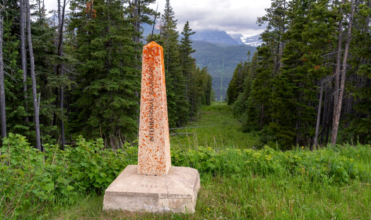 A 2019 photo shows a boundary marker demarcating the US-Canada border (Jim Witkowski/Unsplash)