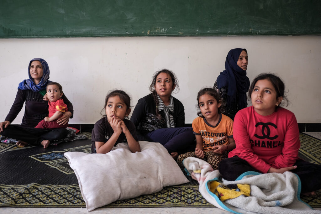 Displaced children at a shelter in Tyre, southern Lebanon, on Nov. 17  2024 (João Sousa)