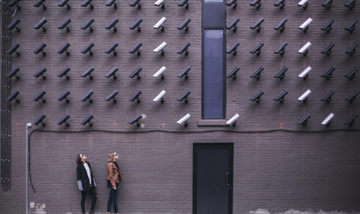Security Cameras On a brick wall