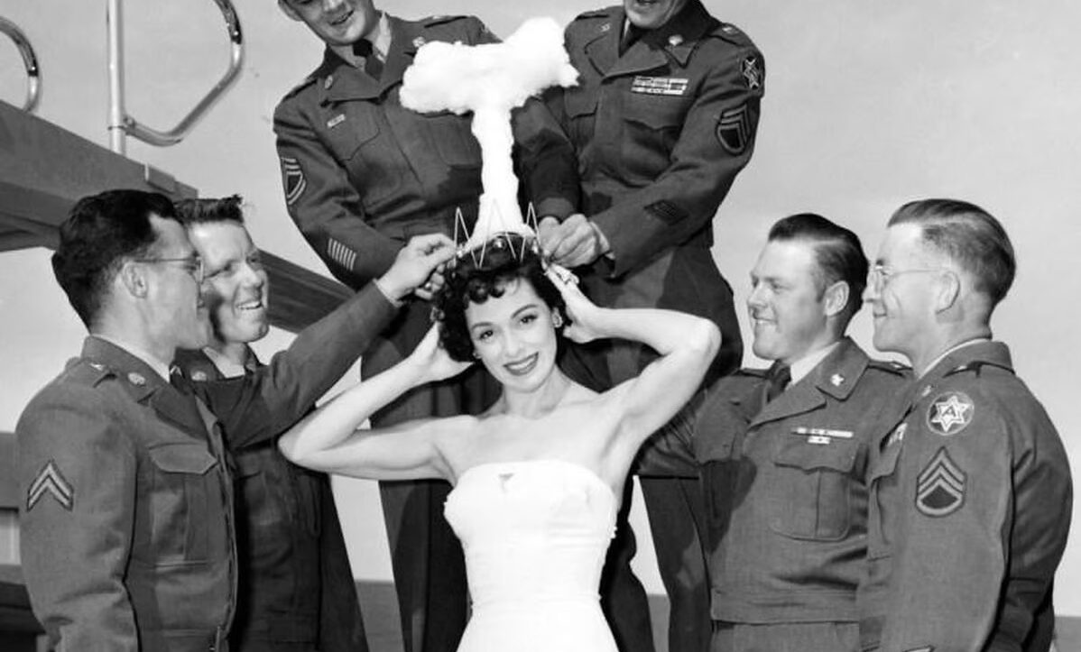 Linda Lawson, or Miss Cue, the winner of the 1955 Miss Atomic Pageant.