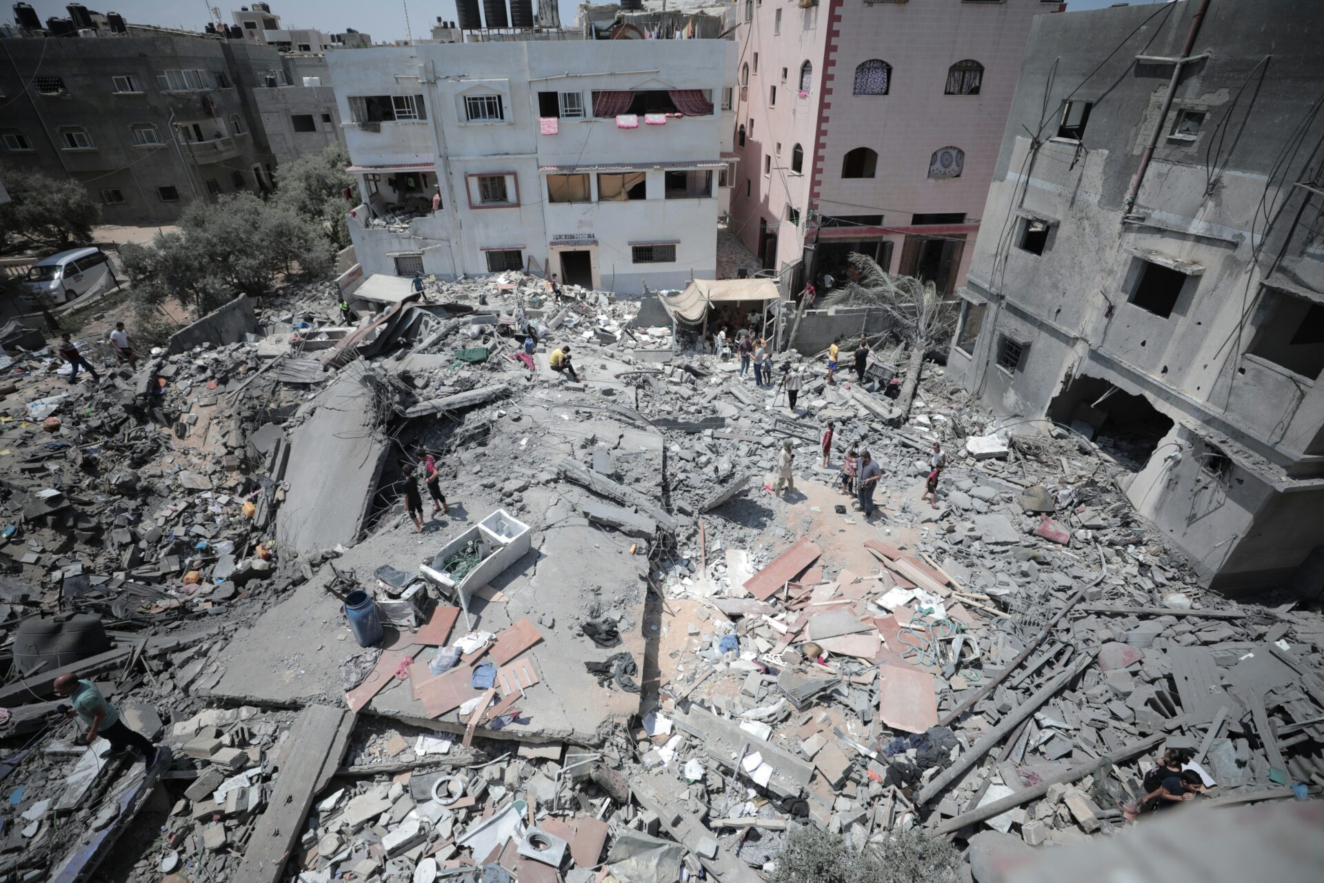 A photo shows the aftermath of an Israeli airstrike in the Gaza Strip, published on Aug. 14, 2022 (Mohammed Ibrahim/Unsplash)