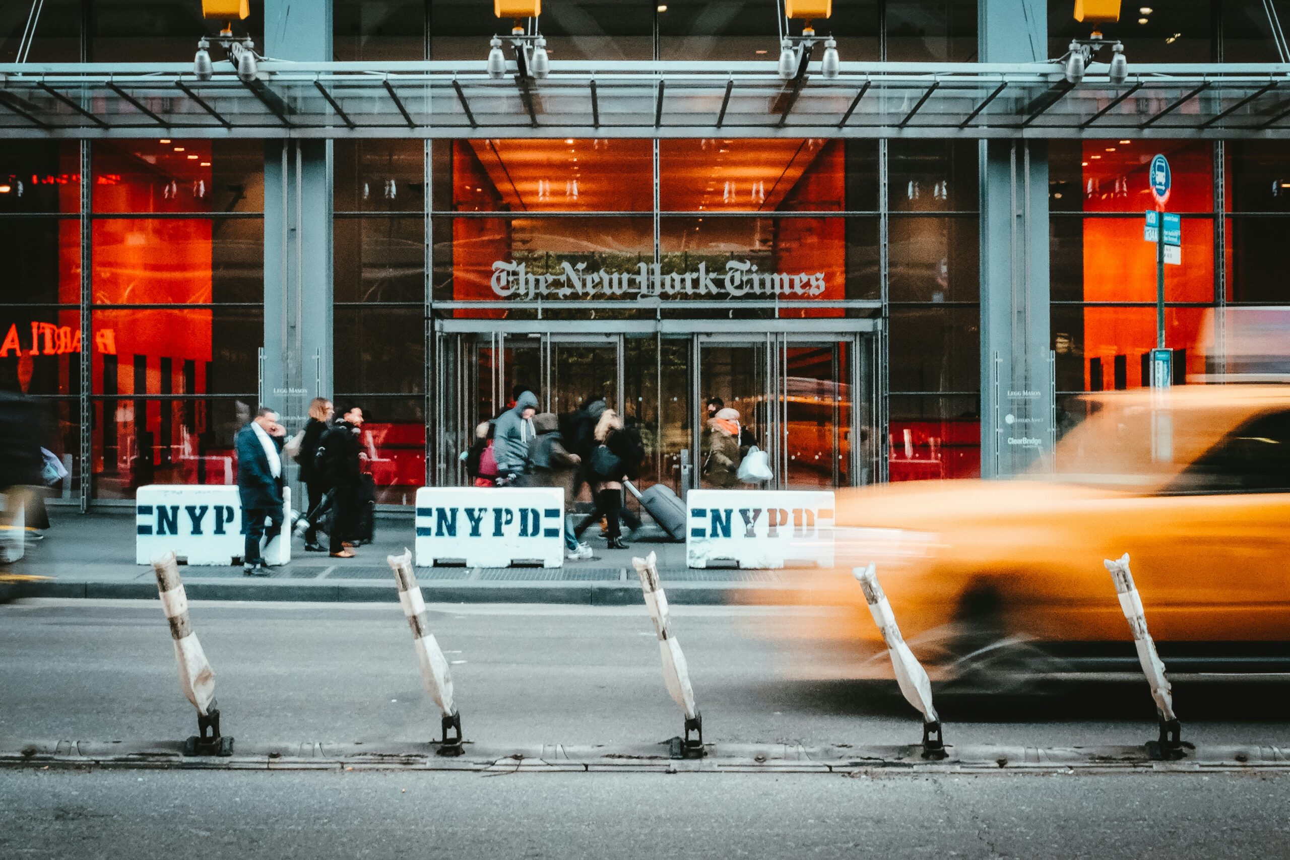 The New York Times building in New York City, March 2019 (Stephan Valentin/Unsplash)