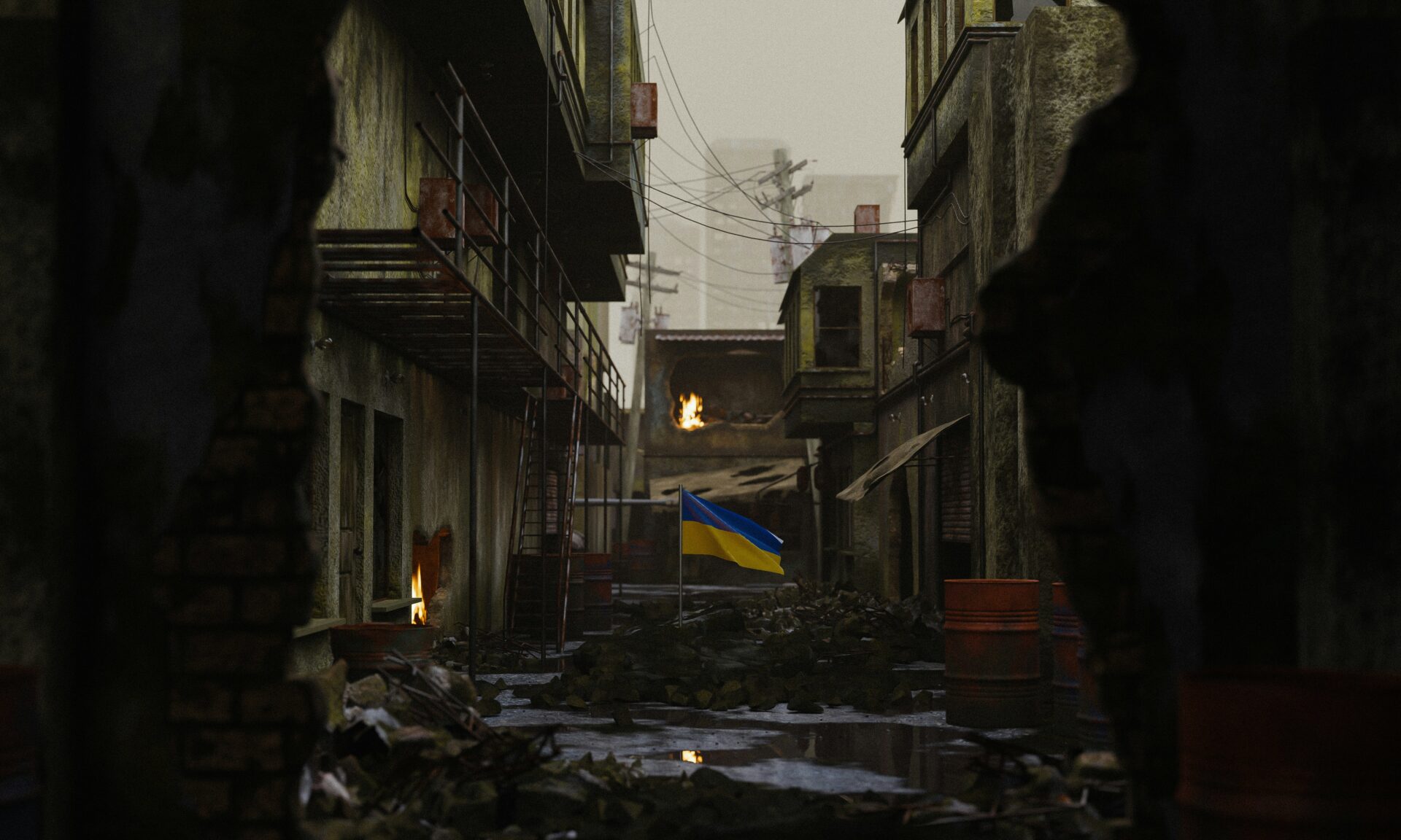 A photo shows a street in Kyiv, Ukraine, in March 2022 (Taine Noble/Unsplash)