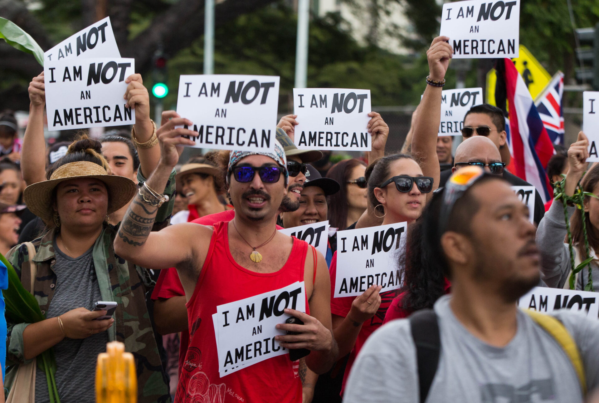 In January 2018, indigenous Hawai'ins demonstrate to mark the 12th anniversary of the US overthrowing the Hawai'in Kingdom (Anthony Quintano/Wikimedia Commons)